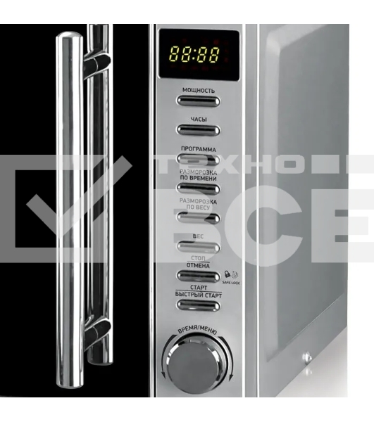 Микроволновая печь BBK 20MWS-721T/BS-M серебристый, 20 л, 700 Вт, переключатели - кнопки, поворотный механизм