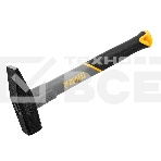 Молоток слесарный Denzel 500 г, кованый, фибергласовая рукоятка c TPR покрытием, фото 1