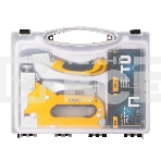 Мебельный степлер Deli DL238105 с набором скоб + антистеплер Набор: 2000шт дверные гвозди. 2000шт Т-гвозди. 2000шт U-гвозди. 1шт скобоудалитель., фото 1