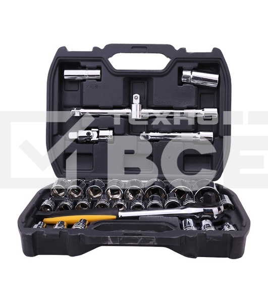 Набор торцевых головок и ключей 32 шт Deli DL1032 1/2 Муфты из стали 50BV30 Cr-V. Высококачественная пластиковая коробка