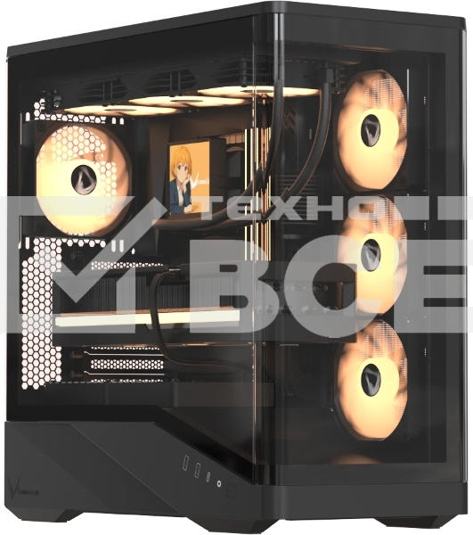 Компьютерный корпус Formula V Line Crystal U9 PA Black, ATX, TYPE-C*1, USB3.0*2, Curved Glass, SIDE 3x PERFORMANCE ARGB, REAR 1x PERFORMANCE ARGB