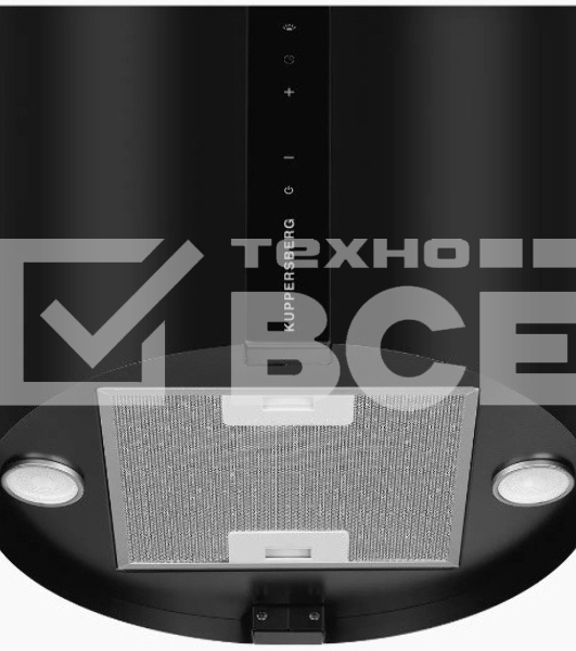 Вытяжка Kuppersberg VORTEX B ширина 40 см, отвод/рециркуляция, 800 м3/час, электронное сенсорное управление, 5 скоростей, светодиодное освещение 2х1 Вт, металлические жироулавливающие фильтры, угольный фильтр KF-ES (опция), 42 дБ, черный
