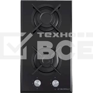 Газовая варочная панель Maunfeld EGHG.32.1CB/G, 2 конфорки, закаленное стекло, черный