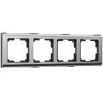 Рамка на 4 поста (глянцевый никель) W0041602, фото 1