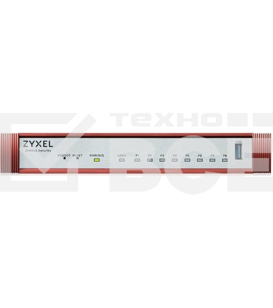 Межсетевой экран Zyxel USG FLEX 100H, 8xRJ-45: 1G (LAN/WAN), 1xUSB3.0 **
