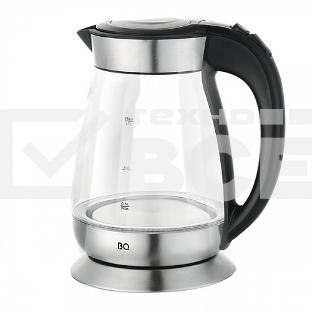 Чайник BQ KT1702G черный/стальной. Мощность:2200Вт, Объем:1,7л