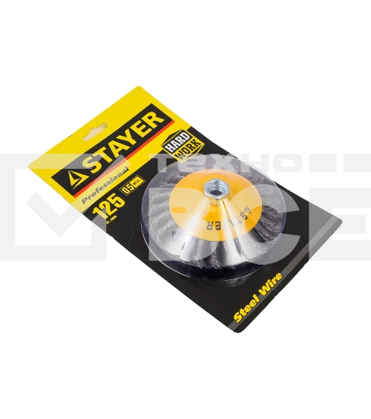 Кордщетка STAYER PROFESSIONAL 35135-125коническая М14 плетёная 0.5мм d125мм