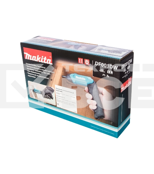 Отвертка аккумуляторная Makita DF001DW Отвертка ак,{3.6В,встр1.5Ач Li-ion,220об\мин,4Нм,0.36кг,чем,н-р акс 81шт,подсв,USB шнур}