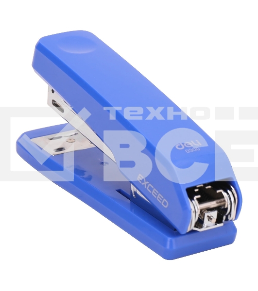 Степлер Deli E0300BLUE Exceed 24/6 26/6 (25листов) синий 100скоб металл/пластик коробка