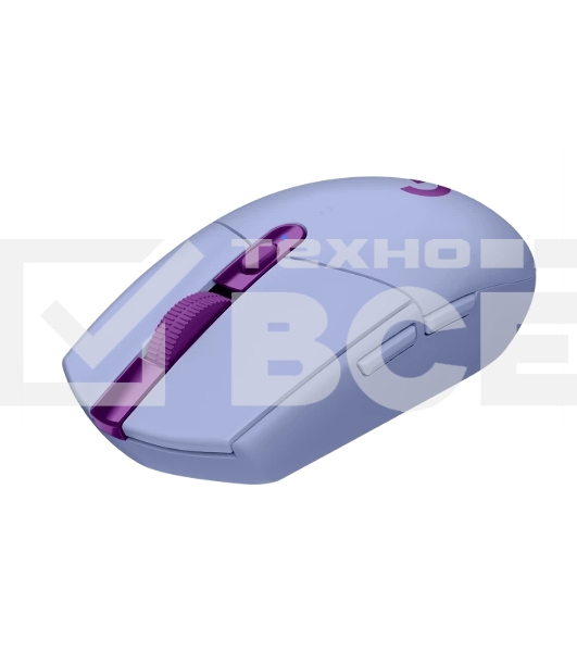 Мышь беспроводная Logitech G304 Lightspeed фиолетовый, 12000 dpi, радиоканал, USB, кнопки - 6