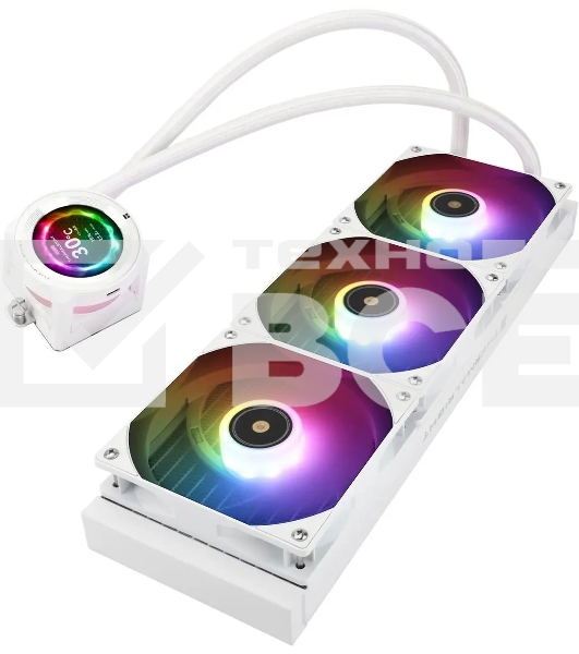 Система водяного охлаждения Thermalright Core Vision 360 ARGB Soc-AM5/AM4/1200/1700/1851 белый 4-pin 28.1dB Al LCD Ret (C-VISION-360-WH-ARGB)