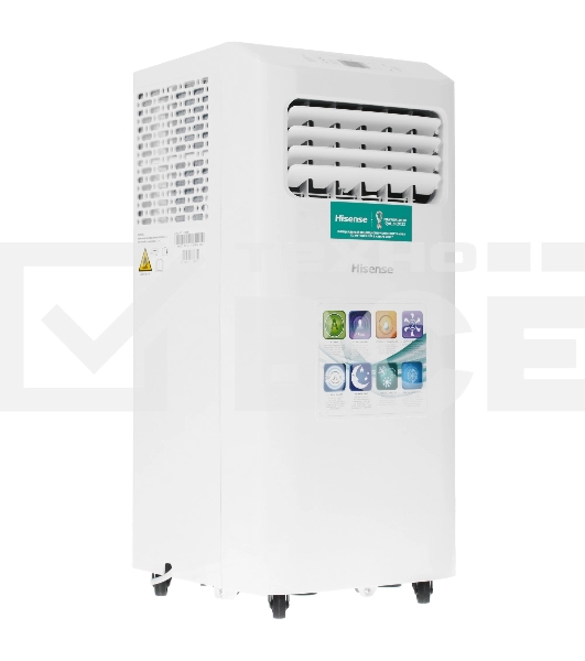 Кондиционер мобильный Hisense AP-07CR4GKVS00 7000 BTU, 14 м², 51 дБ, охлаждение, осушение, белый