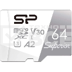 Флеш карта microSD 64GB Silicon Power Superior Pro A2 microSDXC Class 10 UHS-I U3 Colorful 100/80 Mb/s (SD адаптер), фото3