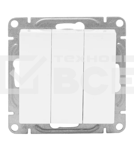 Механизм выключателя EKF UP1-SWW-31 трехклавишный, белый Эпика