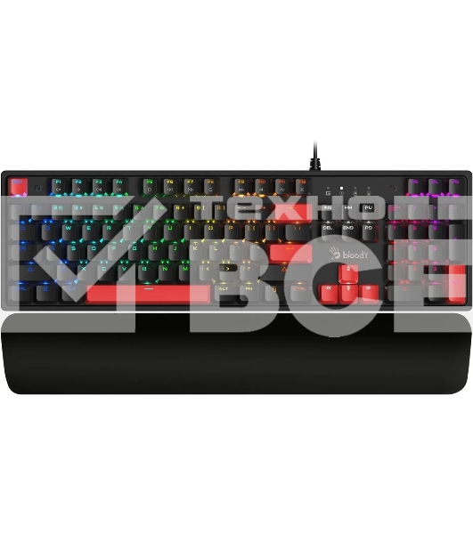 Клавиатура A4Tech Bloody S515R механическая черный USB for gamer LED (подставка для запястий) (S515R FIRE BLACK)