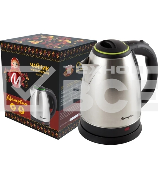 Чайник электрический Матрена MA-001 1,8 л,сталь,цвет крышки зеленый (005458)