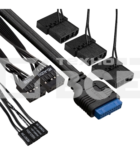 Компьютерный корпус Miditower ExeGate EVO-9205 (ATX, без БП, с окном, 1*USB+1*USB 3.0, аудио, 3 вент. 12см с RGb подсветкой)