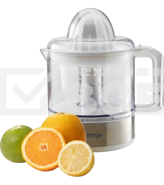 Соковыжималка Gorenje CJ30E белый/серебристый, цитрусовая, 30 Вт, 800 мл, механическое