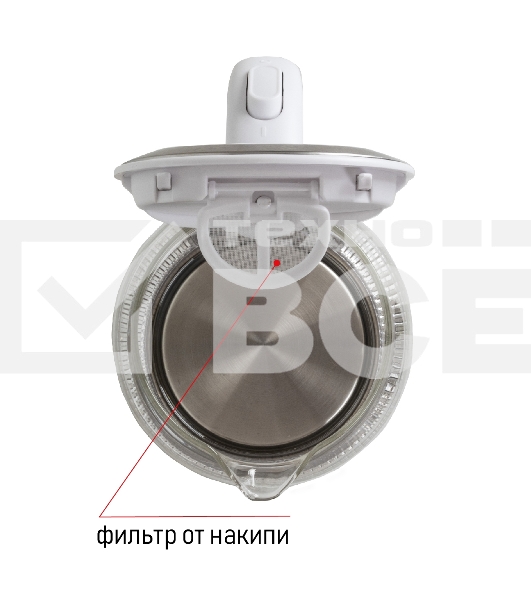 Чайник электрический JVC JK-KE1510 белый, объем 1,7л, максимальная мощность 2200 Вт