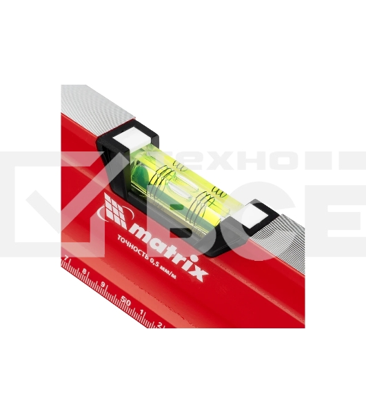 Уровень алюминиевый Matrix, магнит фрезеров 3 глазка 2 комп, рукоятки, 1000 мм