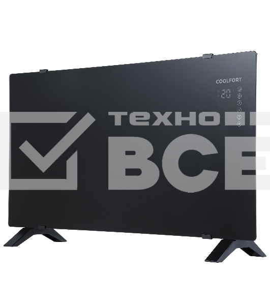 Конвектор Coolfort CF-3940 черный, 2000 Вт, 20 м2, термостат, дисплей, WiFi