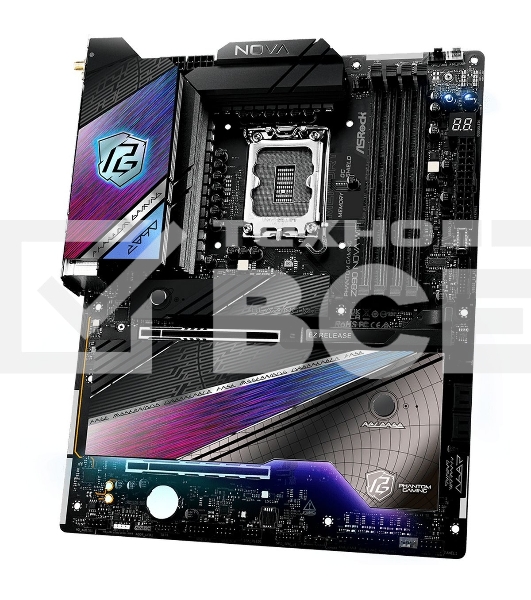 Материнская плата ASRock Z890 Nova WiFi, LGA 1851, Intel Z890, 4xDDR5, 4xSATA, 6xM.2, 1xPCIe 5.0 x16, 1xPCIe 4.0 x16, 1xPCIe x4, 1xHDMI, 2xThunderbolt 4, 1x5Gb LAN, 1x2.5Gb LAN, 4xUSB-A 3.2 Gen 2, 4xUSB-A 3.2 Gen 1, 2xUSB 2.0, 7.1, ATX