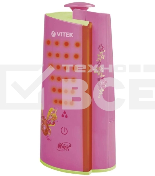 Увлажнитель ультразвуковой Vitek WX-3101, 10кв.м, 1,3л, 20Вт, подсветка, розовый