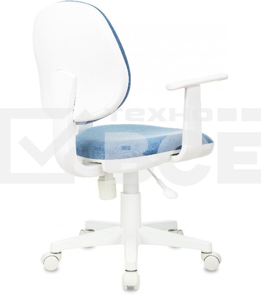 Кресло детское Бюрократ CH-W356AXSN Velvet 86 голубой, крестов. пластик, пластик белый