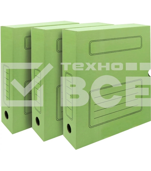 Короб архивный Silwerhof 1914764 микрогофрокартон корешок 75мм, A4 зеленый (упаковка: 3шт)