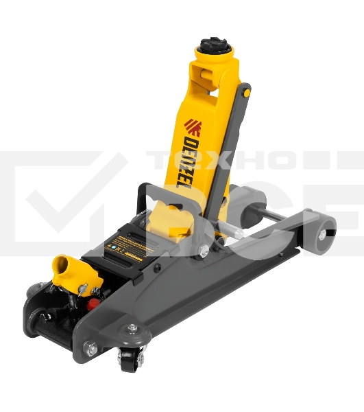 Домкрат гидравлический подкатной с фиксатором Denzel 2,5 т, 85-385 мм