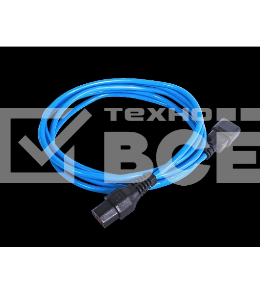 Шнур питания с фиксатором REM IEC 60320 C13/IEC 60320 C14, 10 А/250 В (3 * 1,0), 3 м, синий R-10-Cord-C13-C14-3-Blue