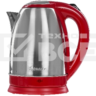 Чайник электрический ВАСИЛИСА ВА-1021 нерж. красный: 1500 Вт, 1,8 л (12)