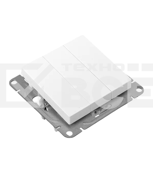 Механизм выключателя EKF UP1-SWW-31 трехклавишный, белый Эпика