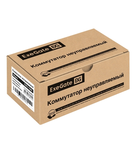 Коммутатор ExeGate EDES-1008C, 8×100 Мбит/с, неуправляемый