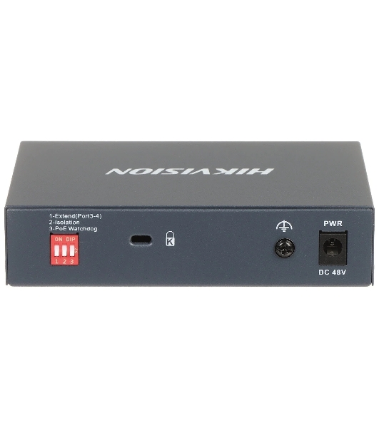 Коммутатор Hikvision DS-3E0505HP-E, 5×1 Гбит/с (4×PoE/Hi-PoE), неуправляемый