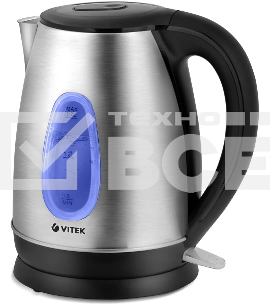 Чайник электрический Vitek VT-7039, 2200Вт, серебристый и черный