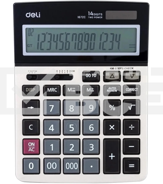 Калькулятор настольный Deli E1672C серебристый 14-разр.