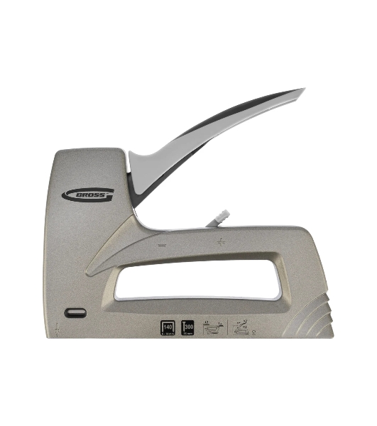 Степлер GROSS 41007 мебельный (Aluminium 140) алюм корпус рег удара тип Скобы 140 300 6-14мм