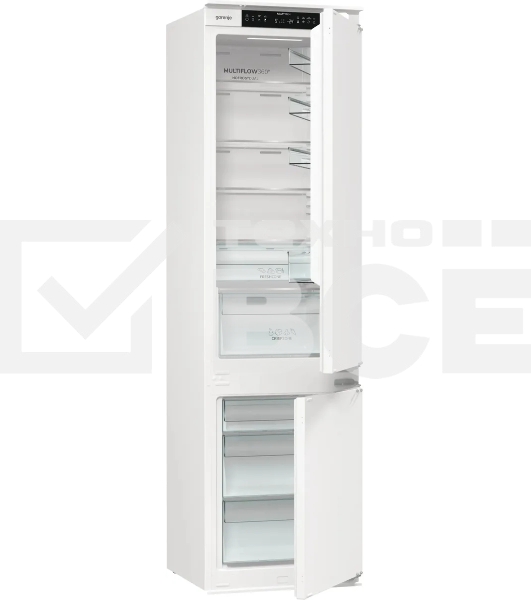 Встраиваемый холодильник Gorenje NRKI519141 белый двухкамерный 207/68 л морозилка снизу, No Frost
