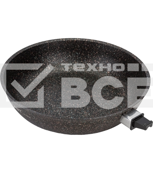 Сковорода Kukmara Granit ultra сго262а, 26 см, съемная ручка, без крышки, серый