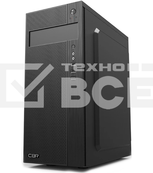 Компьютерный корпус CBR PCC-ATX-E185-WPSU ATX Miditower E185, без БП, 2*USB 2.0, HD Audio+Mic, Black