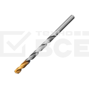 Сверло спиральное по металлу Denzel 10 х 184 мм, Р6М5, Golden Tip, удлиненное