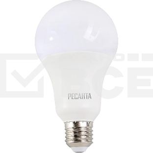 Лампа светодиодная Ресанта LL-R-A80-20W-230-6K-E27 груша