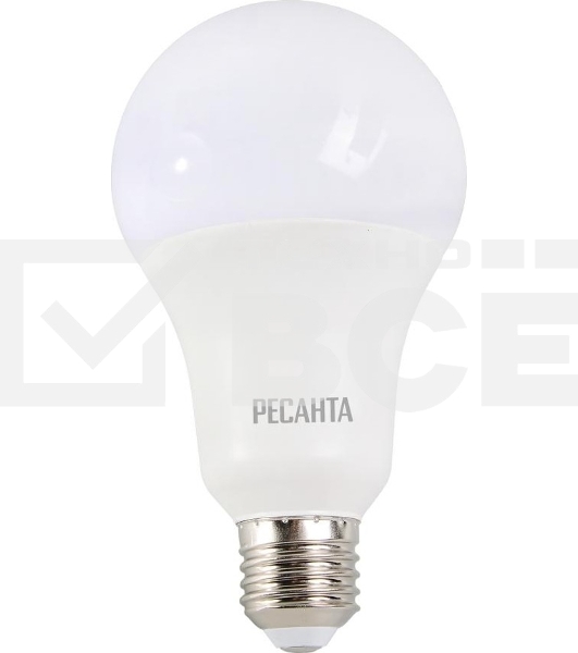 Лампа светодиодная Ресанта LL-R-A80-20W-230-6K-E27 груша