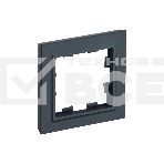 Рамка 1-местная IEK BRITE РУ-1-БрГ графит, фото 1