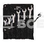 Набор комбинированных ключей с трещоткой 6 шт Deli DL140106T Спецификация: 19,22,24,27,30,32мм. Сталь 40 Cr. Трещотка 50BV30 72Т. Чехол из ткани Oxford, фото 1