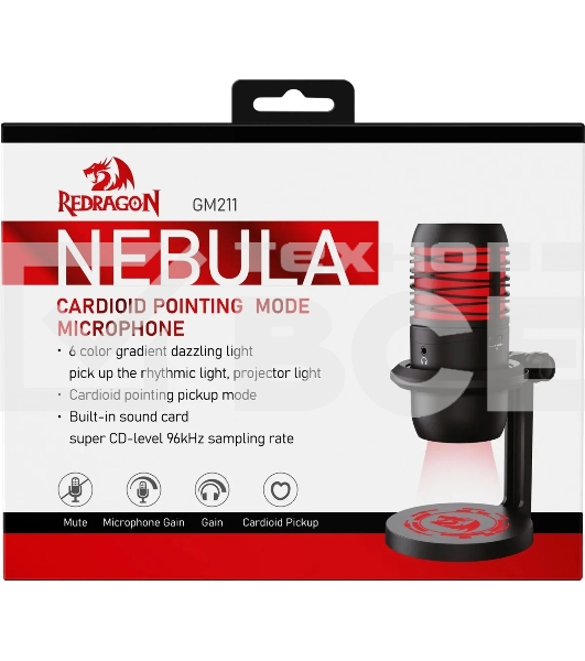 Игровой стрим микрофон Redragon Nebula GM211 USB,Кардиоидный,6 цвет.подсв._1