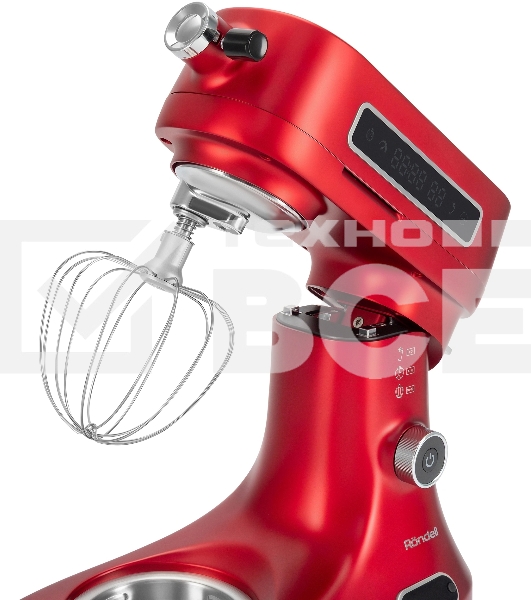 Кухонная машина Rondell RDE-KM900 планетар.вращ. 1900Вт красное вино