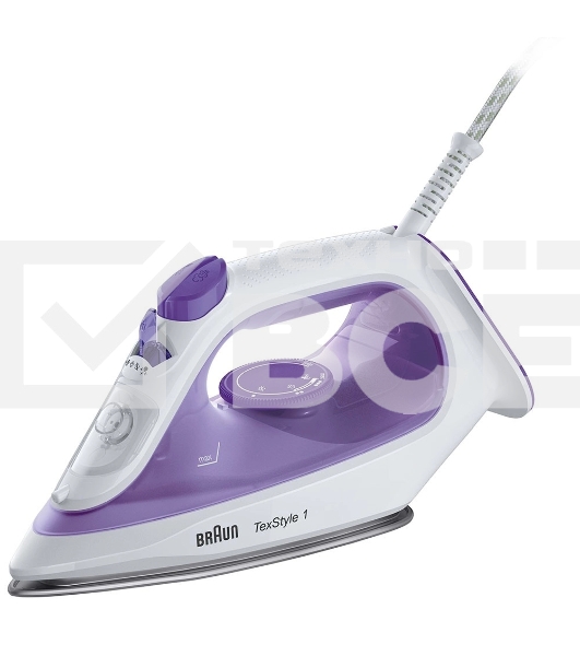 Утюг Braun TexStyle1 SI1080VI фиолетовый/белый, 2000 Вт, 25 г/мин, 130 г/мин, 220 мл