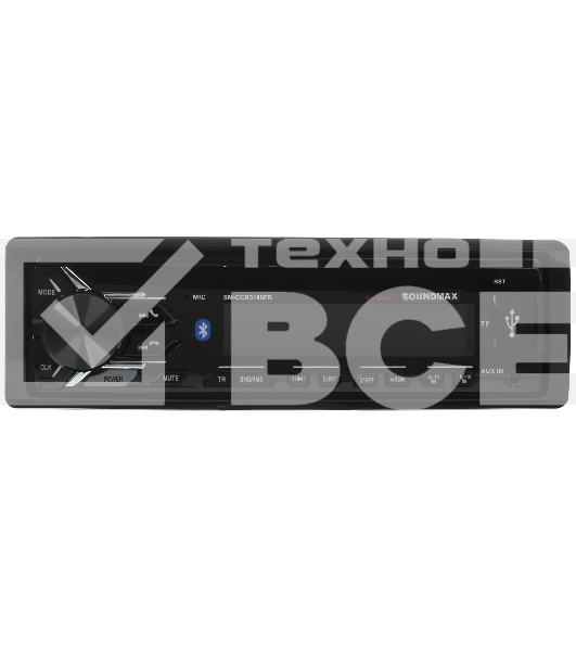 Автомагнитола Soundmax SM-CCR3186, 1 DIN, Bluetooth, USB Type-A, AUX